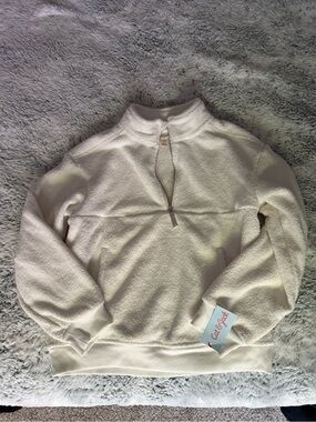 Old Navy Burgundy Tee + Cat & Jack Cream Quarter Zip Bundle